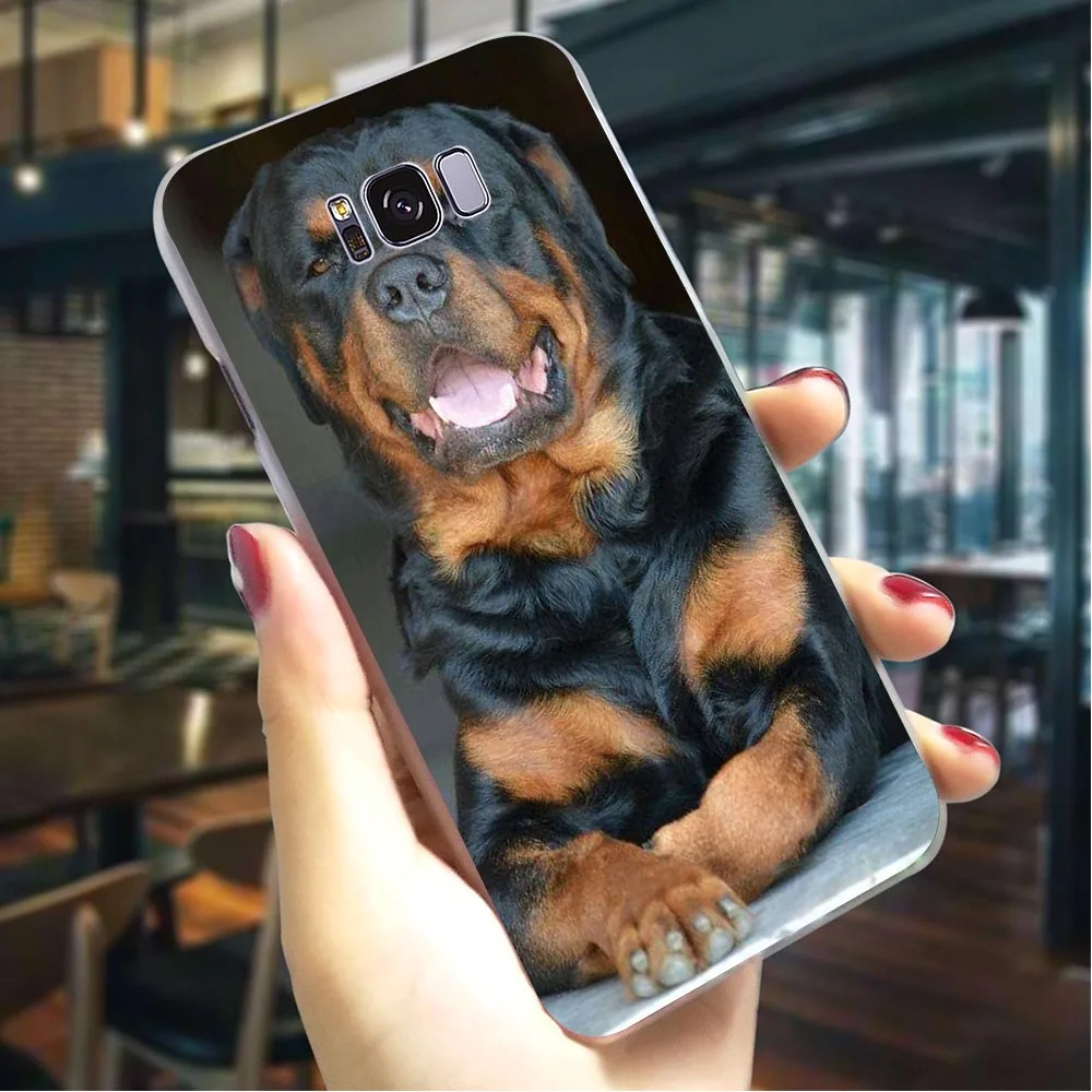 

Plastic Phone Cover for Galaxy S7 Edge Rottweiler dog Case for Samsung S9 Covers S10 Plus M10 M20 M30 S6 Edge S8 S10e Note 8 9