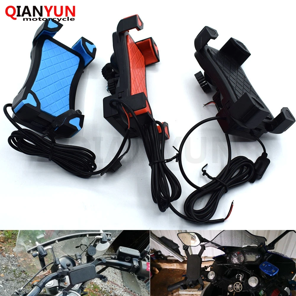 

Universal Motorcycle Phone Holder Mobile Stand For Moto Support USB Charger Holder For BMW F800S F800ST F800GT F800GS F650GS