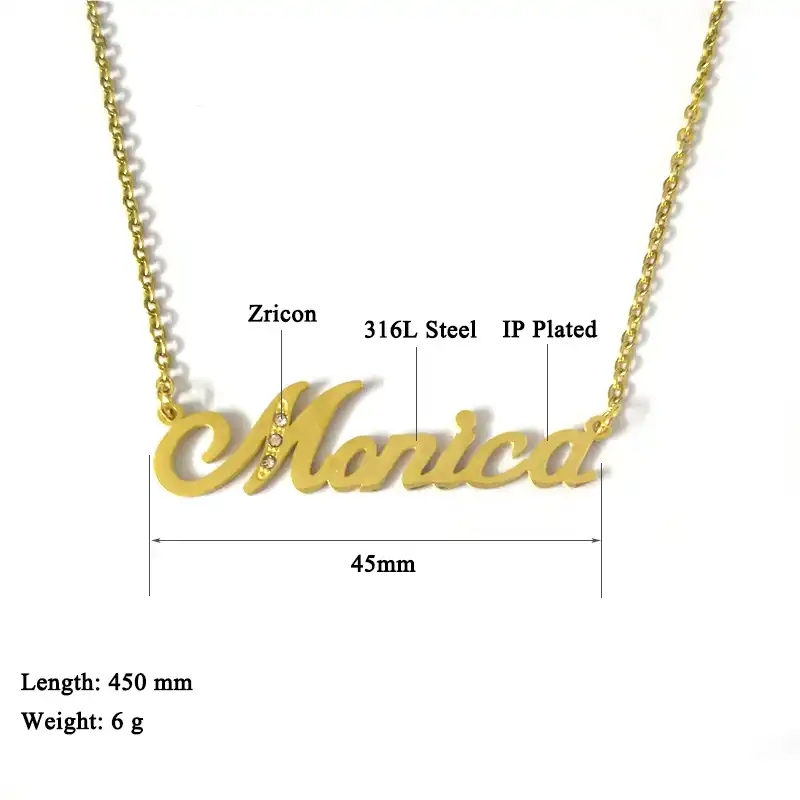 Fairladyhood Monica Personalized Name Necklace Custom Women Name