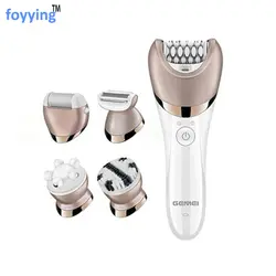 Foyying Kemei KM-8001 5 в 1 Эпилятор заряжаемый триммер для волос бритья женский массажер депиляция комплекты для удаления мозолей