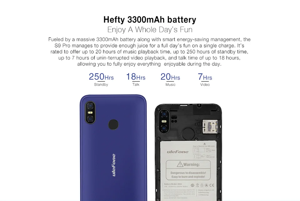 Ulefone S9 Pro 4G LTE Смартфон Android 8,1 Oreo 5,5 дюйма 18:9 2G + 16G мобильный телефон Face ID отпечатков пальцев 13.0MP 3300 mAh Телефон