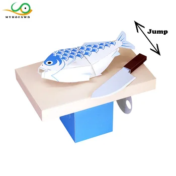 

MYHOESWD Movable Fish Diy Paper Toys Handmade Assembling Children 3D Jigsaw Paper Cartoon Animals Puzzle for Children Puzzles