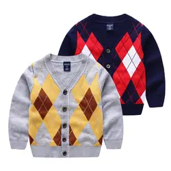 2018 Новый Костюмы для маленьких мальчиков вязаный свитер Весенняя одежда для малышей; свитера для девочек Зимний кардиган для маленьких