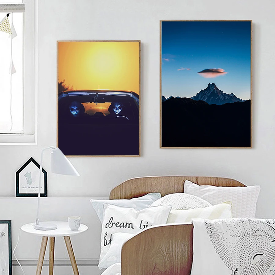 ASAPFOR I Want to Believe Poster X Files Canvas Prints Wall Pictures for Baby Boys Room Decor UFO and Alien Canvaskunst Painting | Дом и сад