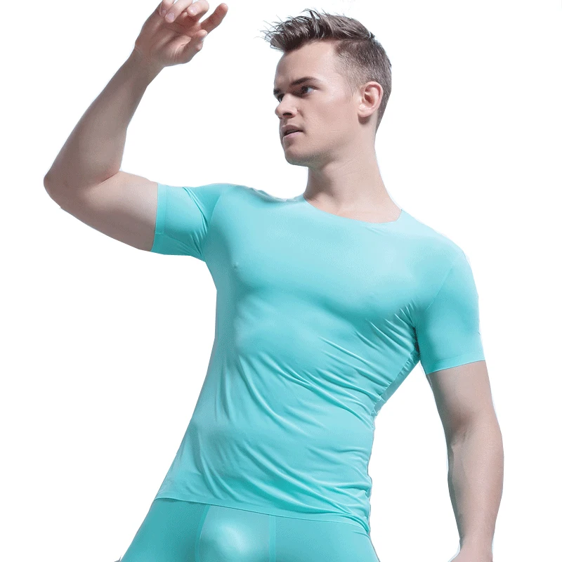 

Underwear men T-shirt slim thin undershirt breathable ropa hombre piece seamless t-shirt men ultra elastic camisa masculin tops