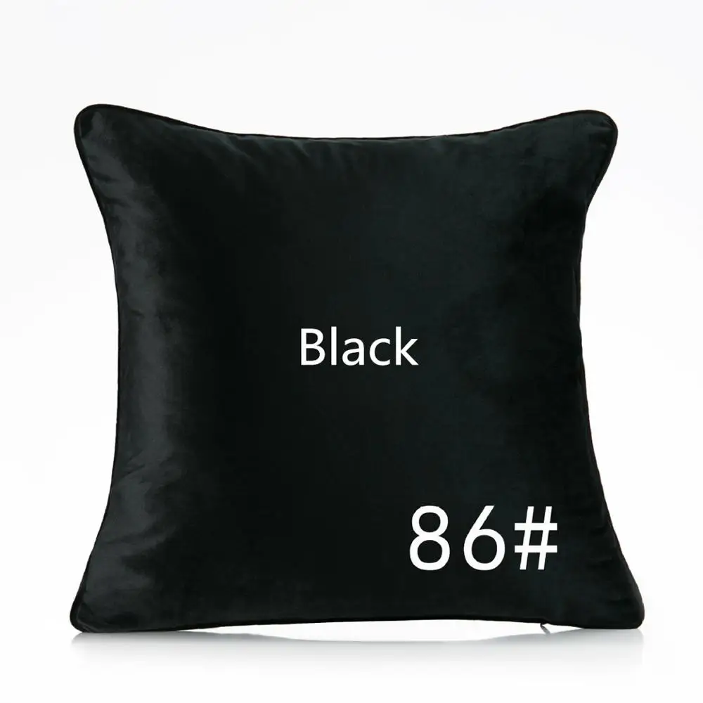 Фланелевая Мягкая Наволочка 45x45 см сплошной цвет подушка под поясницу чехол на заказ Декор диван стул кровать 45*45 50 60 Cojine Almofada - Цвет: Black No. 86