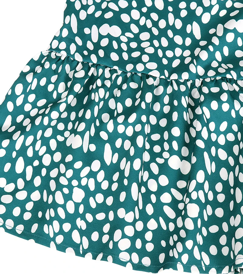 2019 summer women print dress short sleeve loose ruffle ladies short dress casual blue black women party mini dress (9)