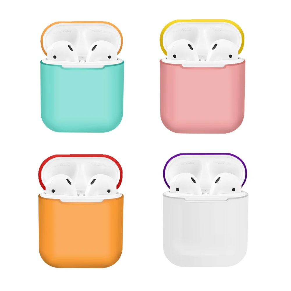 

Cute Silicone Earphone Case for Airpods Bluetooth Earphone Scratchproof Double Color Protective Cover for Airpods Charging Box