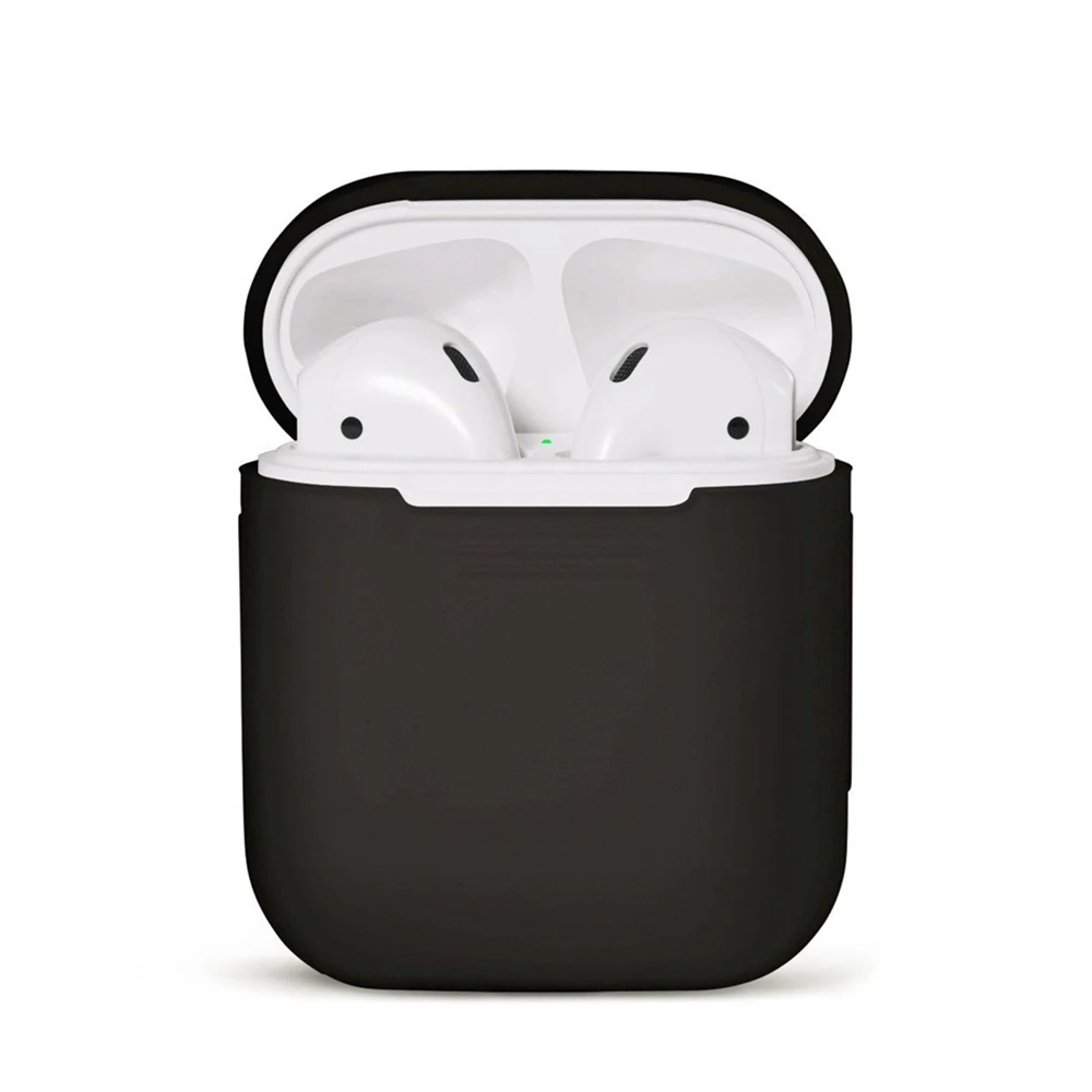 Силиконовый чехол для Apple Airpods, защитный чехол с защитой от потери, Беспроводные аксессуары для наушников, белый, черный, красный