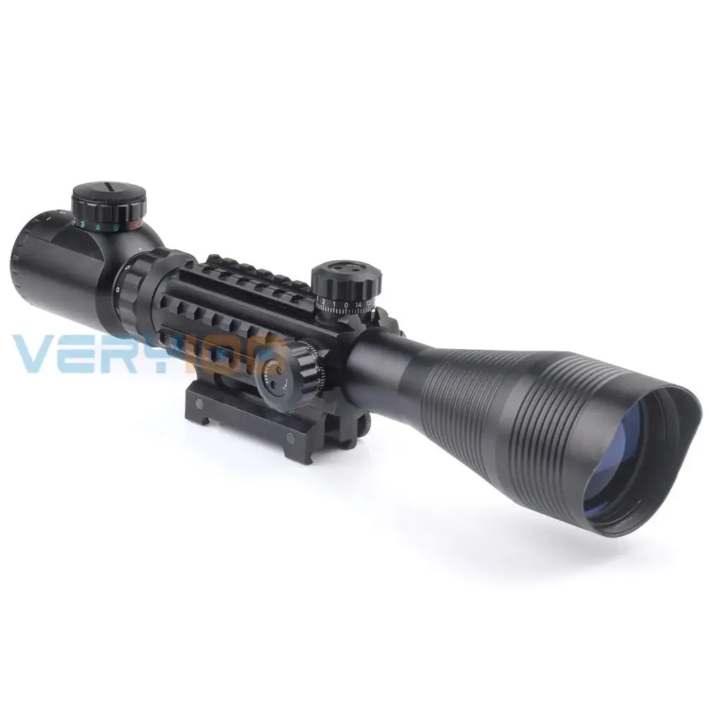 

VERY100 Riflescope 4-12X50EG Mil Dot Hunting Rifle Scope Illuminated Recticle Green&Red Cross Mounting 4-12x50 Free Shipping