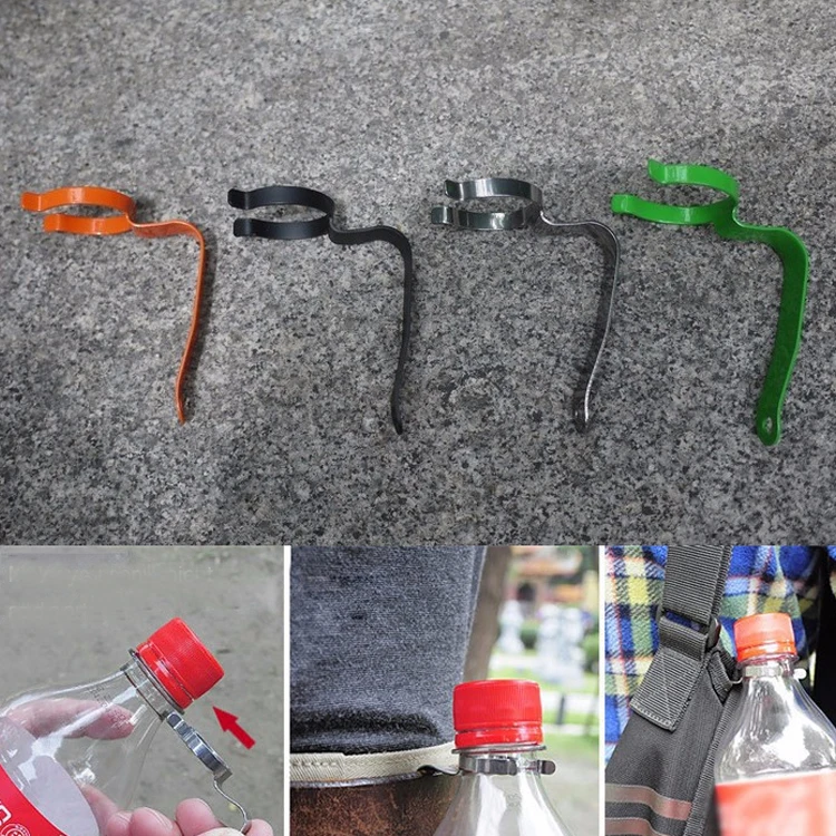 Buy 2PCS/LOT 7 shaped Design SUS bottle Holder Clips Bottle Hook Water Bottle