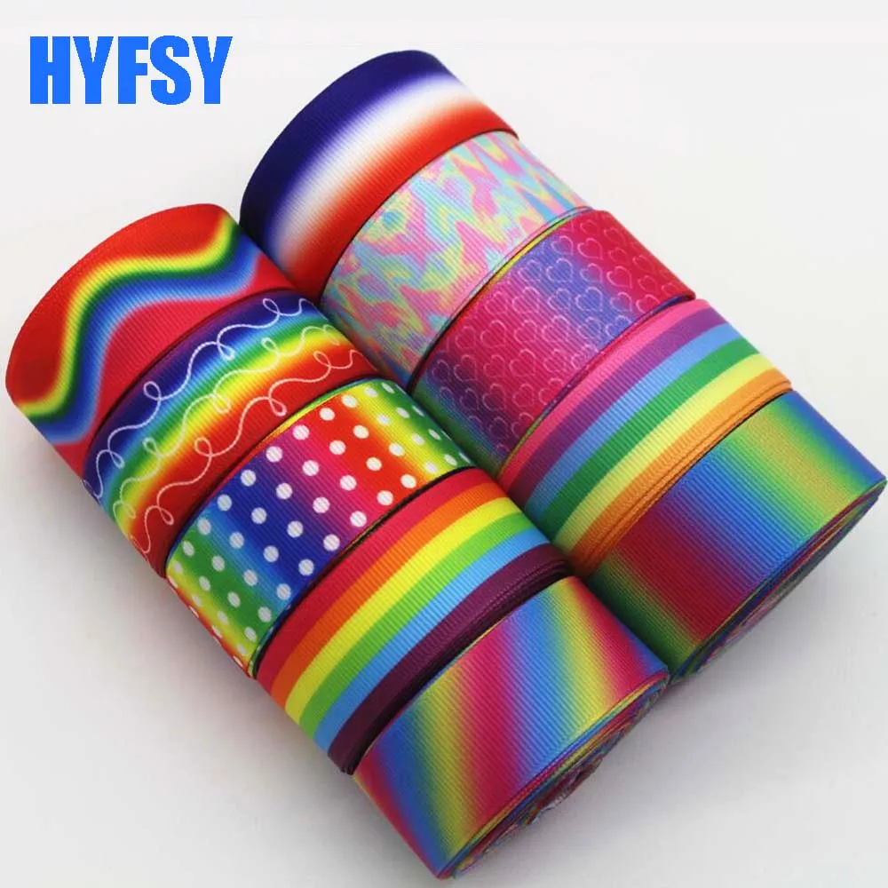 Hyfsy 10044 25 мм Радужная лента градиентная 10 ярдов/Лот бант для волос сделай сам