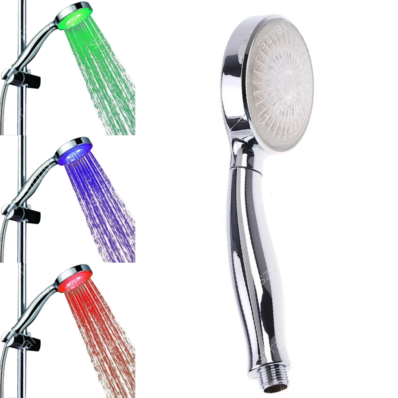 

Temperature control Hot and New typed thermal sensor and portable home used led shower caddy head without color box