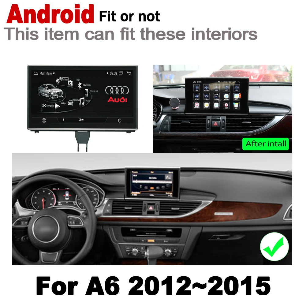 Discount HD Screen Stereo Android 7.0 up Car GPS Navi Map For Audi A6 4G 2012~2015 MMI Original Style Multimedia Player Auto Radio WIFI 5