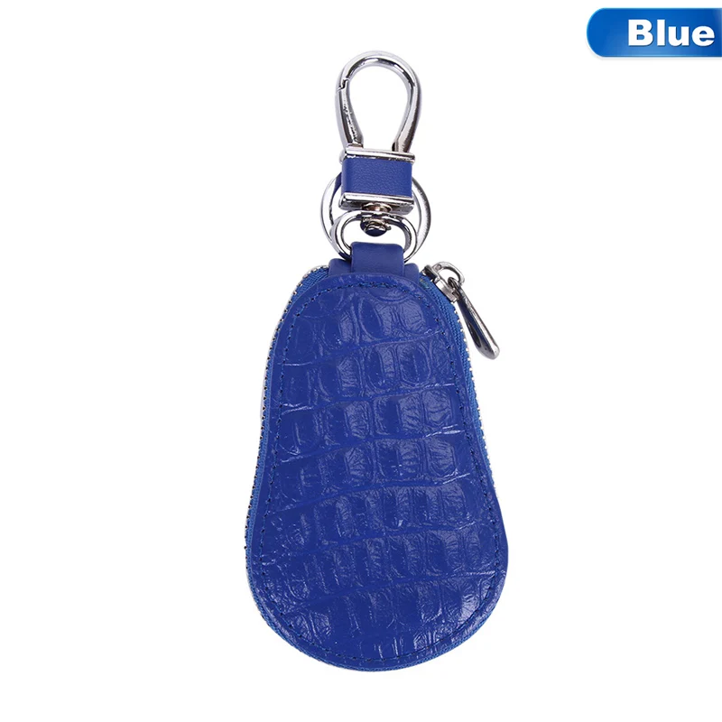 blue Ключница из искусственной кожи для ключей от автомобиля, держатель для женщин, держатель ключей для дома, органайзер, брелок для ключей, мужской чехол на молнии, унисекс, ключница - Цвет: blue