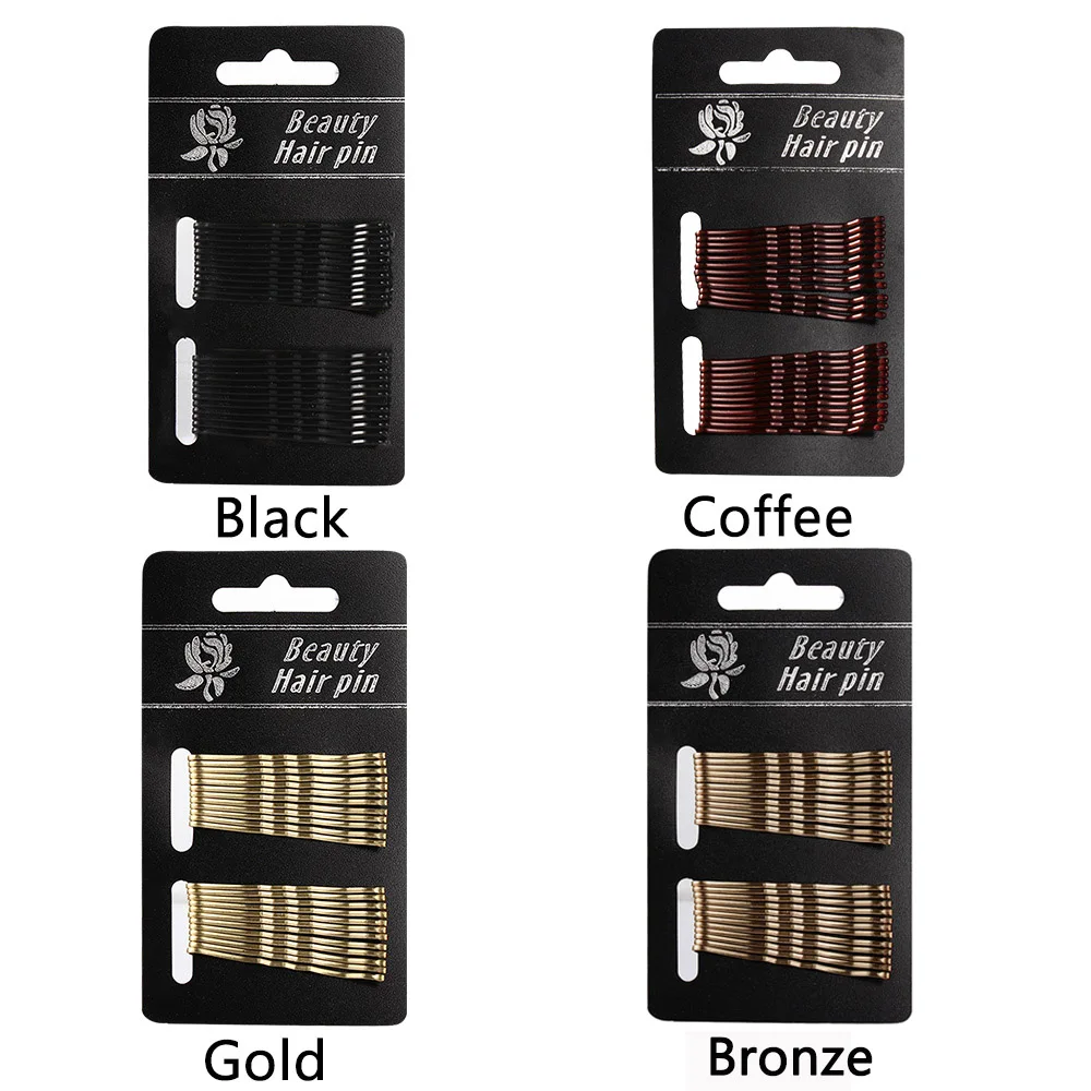 

24Pcs/Set Gold/Black Wave Hair Pins Clips Jewelry Bobby Hairpins Grips Barrette For Women Hair Styling Accessories Tools