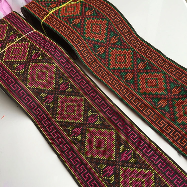 4 ярда крестиком жаккардовая тесьма кружевная отделка 10 см платье воротник лента Этническая племенная непальская тайская индийская Бохо DIY аксессуары