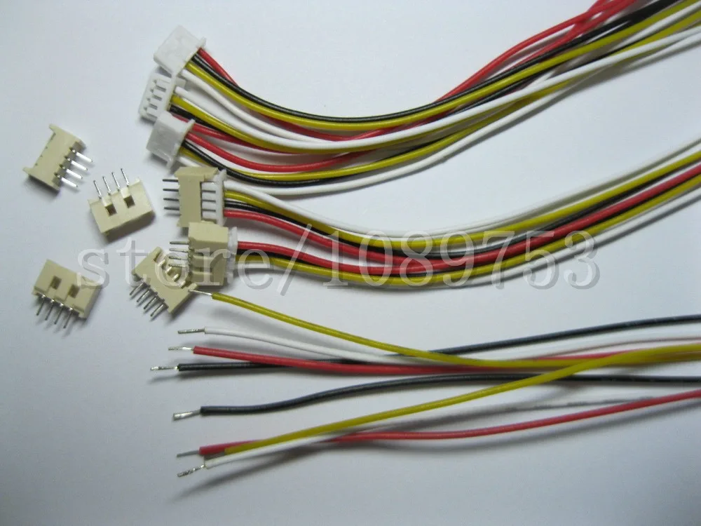 

100 pcs 1.25mm Pitch 4 Pin Male + Female Connector with 28AWG 100mm Leads Cable