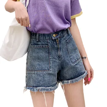 

High Waist Denim Shorts Female Summer 2019 New Fashion Loose Casual Denim Shorts Women Retro A Word Wide Leg Shorts JIA264