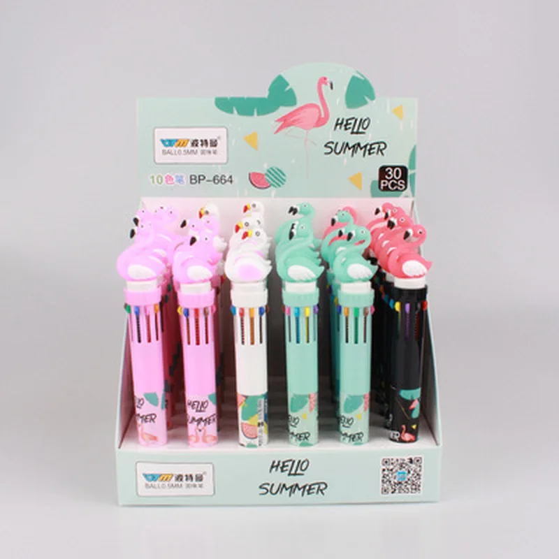 

1pcs Flamingo Gel Pens Cute Stationery 0.5mm Cute Cartoon 10 Color Pens Novelty Ballpoint Pen Kawaii School Supplies Gel Pen