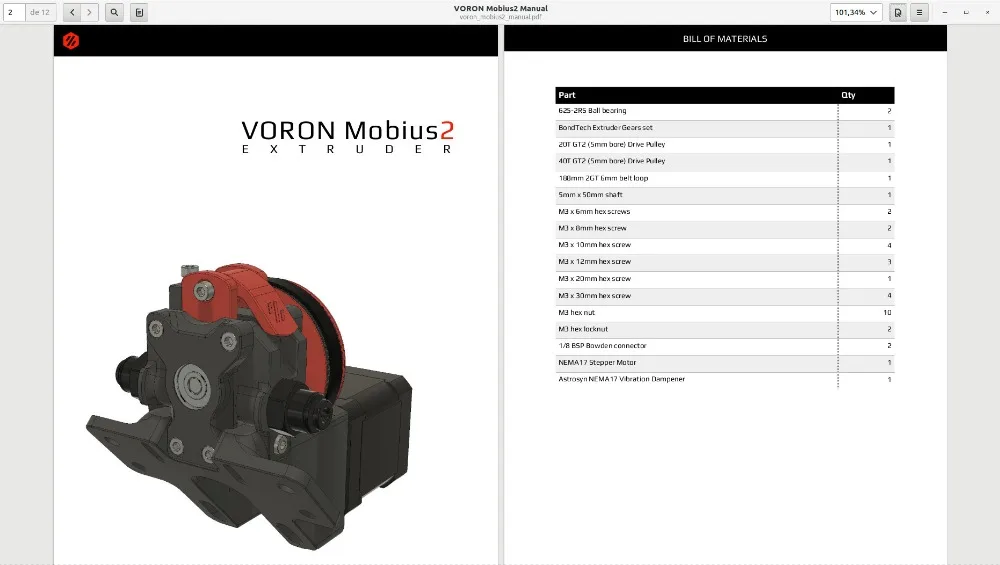 3D принтер DIY запчасти, винты гайки и болты, упаковка крепежные винты комплект для DIY Voron Mobius2 Экструдер 3D принтер