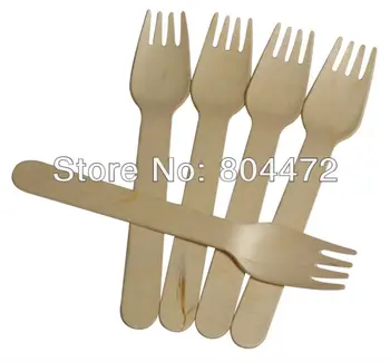 

2,400 pcs Eco-Friendly Disposable Wooden Fork Heavy Weight 100 / Pack 24 Pack/lot 16cm Flatware cutlery birch wood dessert