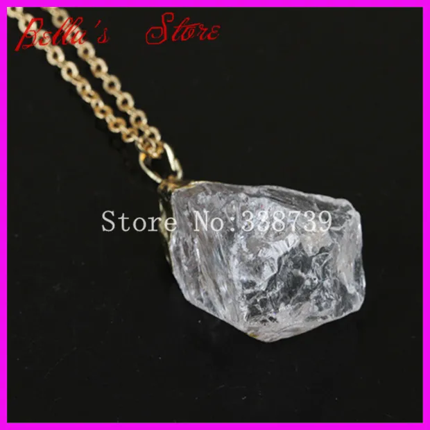 

Beautiful Quartz Necklace,Natural Raw Rough Clear Crystal Quartz Pendant, Druzy Drusy Quartz Pendant Necklace