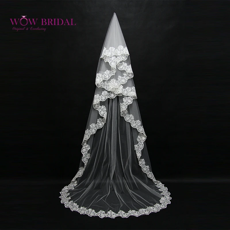 Wowbridal элегантная свадебная вуаль для подружки невесты 2021 двухслойная органза с