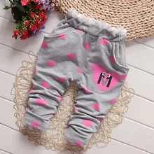 Штаны для маленькой девочки шаровары хлопковые детские штаны-шаровары сердце кружева детские весна осенние брюки