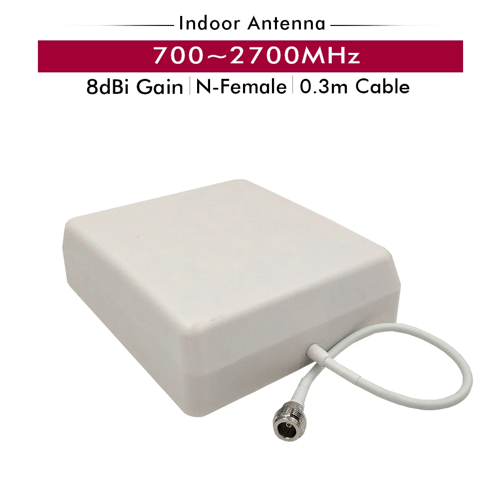 Outdoor LPDA Antenna+2 PCS Panel Indoor Antenna+1/5/10/15 Meters Cables+2-way Splitter Set for 700~2700MHz Mobile Signal Booster