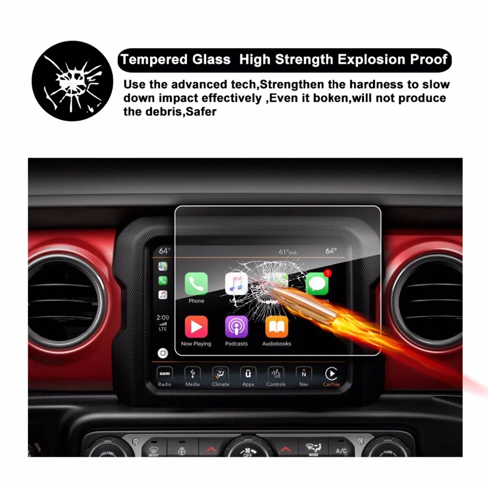 Автомобильная защита экрана RUIYA для Wrangler JL Uconnect 8 4 дюйма 2018 GPS навигация дисплей