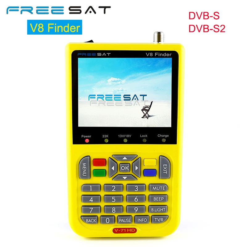 

Freesat V8 Finder V7-1 HD Receptor Satellite Receiver DVB-S DVB-S2 3.5 inch LCD 1080P HD MPEG-4 Satellite Signal Finder