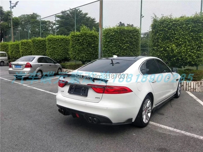 Для Jaguar XF 2016 2018ABS пластик черный карбоновый цвет задний спойлер на крыло крышу