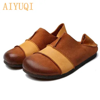 

AIYUQI Women shoes retro 2020 new genuine leather shoes for women spring flats casual women moccasins loafers mixed colors