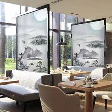 Ресторан статические стеклянные наклейки китайские оконные украшения свет Непрозрачное окно бумажная стеклянная паста матовая бумажная пленка