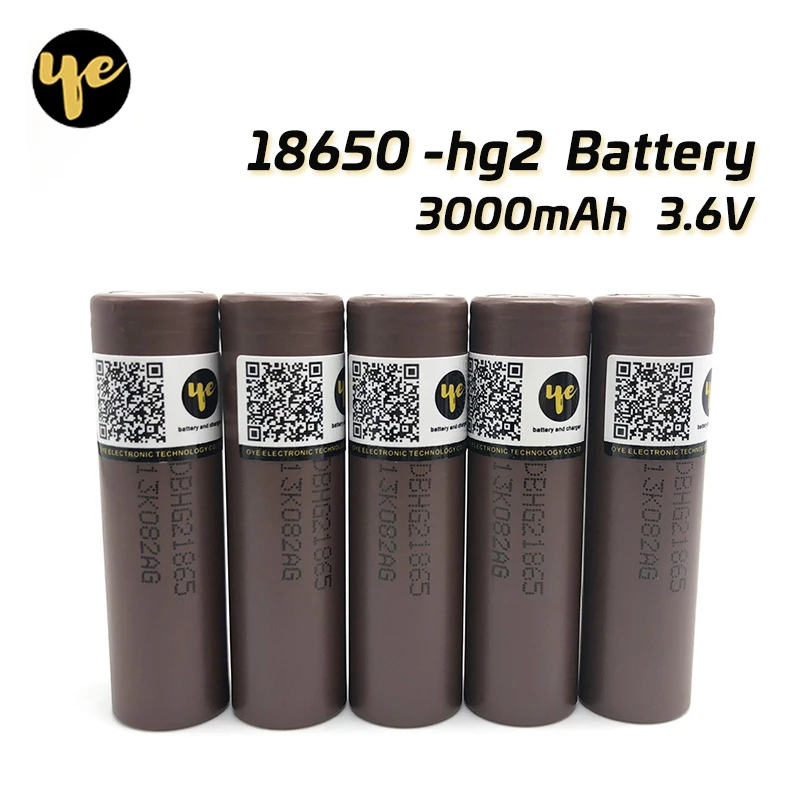 

oye original for LG 18650 HG2 battery 3000mAh rechargeable battery high-discharge 20A max For Electronic cigarette Power battery