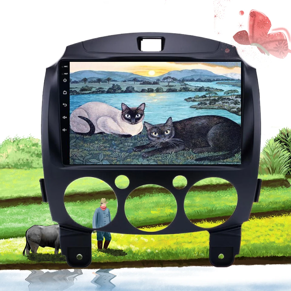 Discount Android 9.1 9" Car Radio For MAZDA 2 /DE/Third generation 2007 2008-2014 GPS Navigation 2Din Carplay Multimedia Player 2