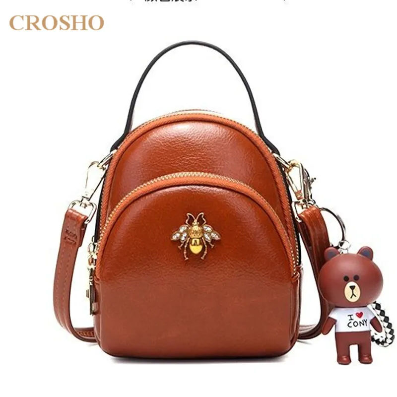 

CROSHO New Spring Fashion Bee Leather Mini Fashion Circular Women's Zipper & Hasp Bag