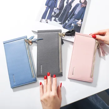 

Multi-card Zipper Purse Women Wallet Large Capacity Tassel Long Wallet Women Card Holder Dustproof Portable Wallets Purse Female
