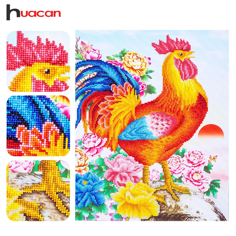 

Huacan,Diamond Embroidery Painting,Cock,Animals,5D,Special Shaped,Diamond Mosaic,Diamond Painting Cross Stitch,Wall Decor, Gift