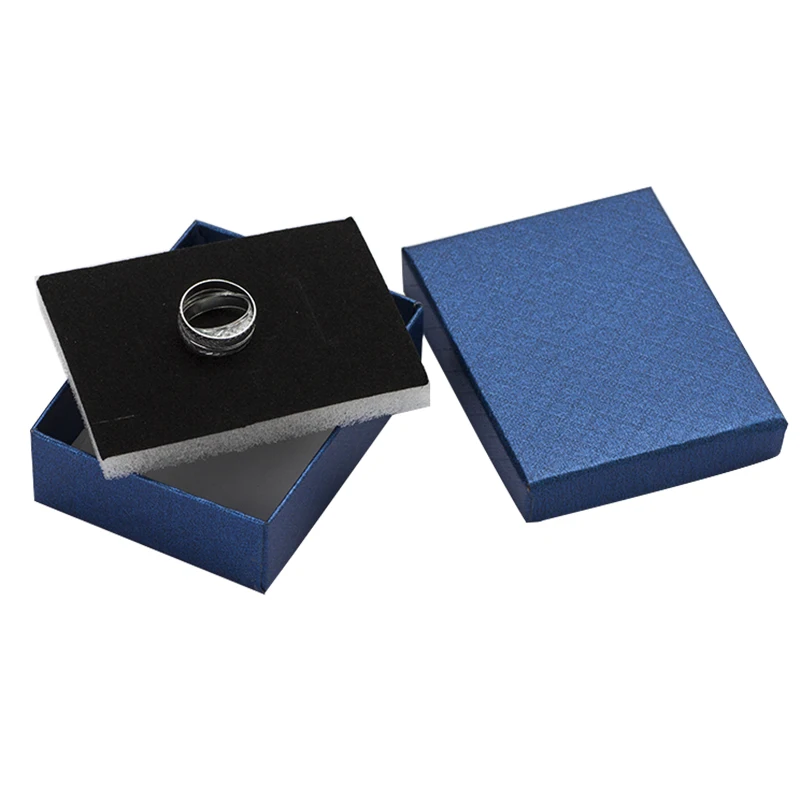 24 шт коробка ювелирных изделий 7*9*3 см Ювелирные наборы дисплей коробка многоцветная коробка кольца Упаковка для колье Подарочная упаковка для сережек черный спонж