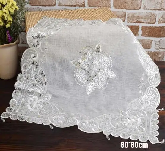 

Modern Lace sequin Placemat coffee Embroidery Table place Mat cloth Doily Cup tea pan dish Coaster mug wedding drink Pad kitchen
