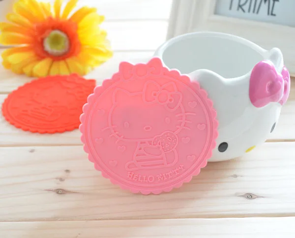 Kawaii Kitty Cat круглый коврик под чашку Coaster. Столовая посуда резиновые изоляционные