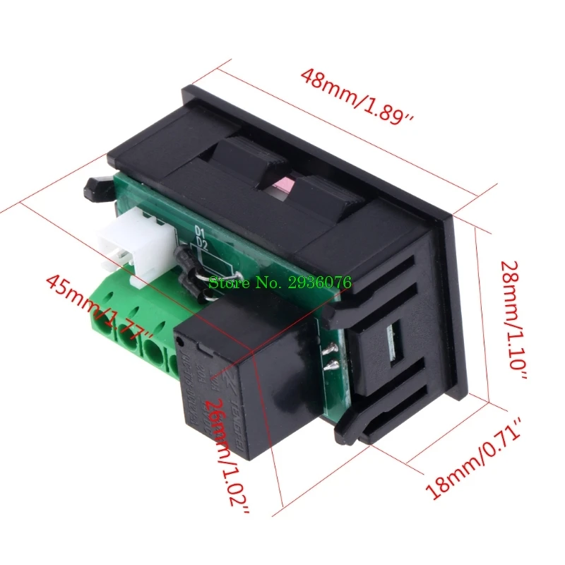 Digital Thermostat DC12V W1218 Temperature Controller For Incubator w// Probe Red