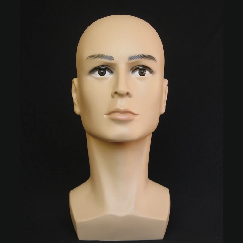 Free Ship 55cm Realistic Male Mannequin Plastic Men Mannequins Display Mannequin Dummy Head Model Wig Glasses Hat Display Stand (2)