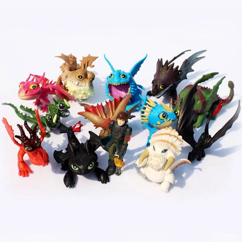 

13pcs How To Train Your Dragon 3 PVC Figure Toys Hiccup Stormfly Skull Gronckle Deadly Nadder Hookfang toothless children gift