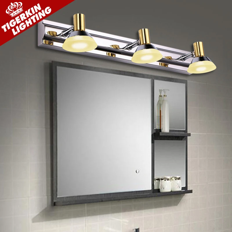 Modern Indoor Led Mirror Light Fixture Novelty Acrylic Wall Bracket