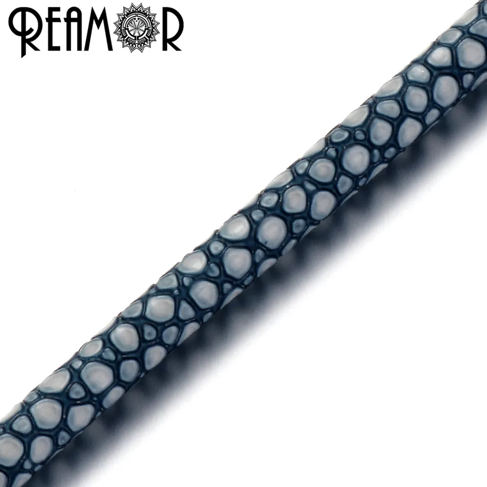 REAMOR высокое качество 4 цвета 5 мм PU кожа ската веревочный шнур для DIY браслет ювелирных изделий ремесло изготовление фурнитура - Цвет: Blue