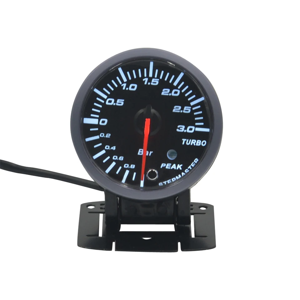 Preta do Carro Medidor de Pressão do Turbo Medidor de Calibre do Impulso Bitola Dragão 60mm Cara Luminoso Colorido 1 ~ 3 Bar Trubin Mete 10 Bitola dragão 60mm Carro Pressão do Turbo