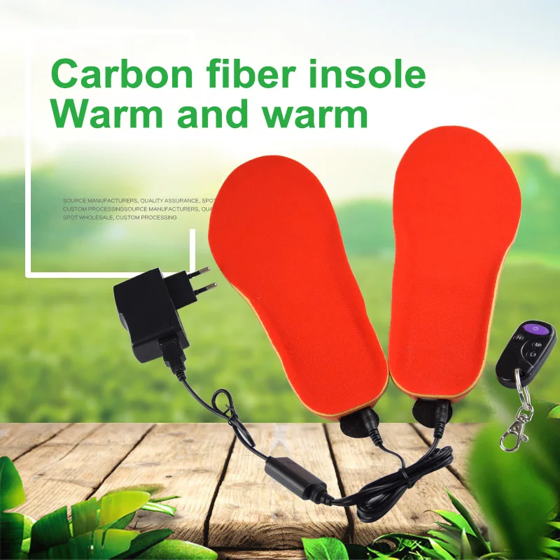 

Waterproof USB Rechargeable Electric Heated Insoles Remote Control Foot Warmer Shoes Pad RJ99